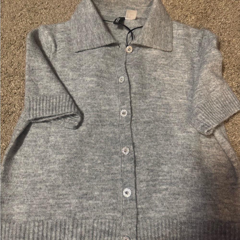 H&M Gray Button-Up Cardigan